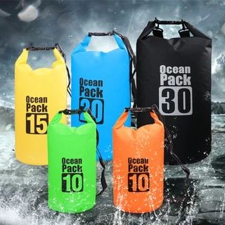 MAX 🧡 กระเป๋ากันน้ำแบบพกพาขนาด2L/3L/5L/10L/15L/20L แถมสายทุกขนาด 2L-15L แถม1สาย สะพายข้าง/20L แถมสาย2สาย สะพายเป้