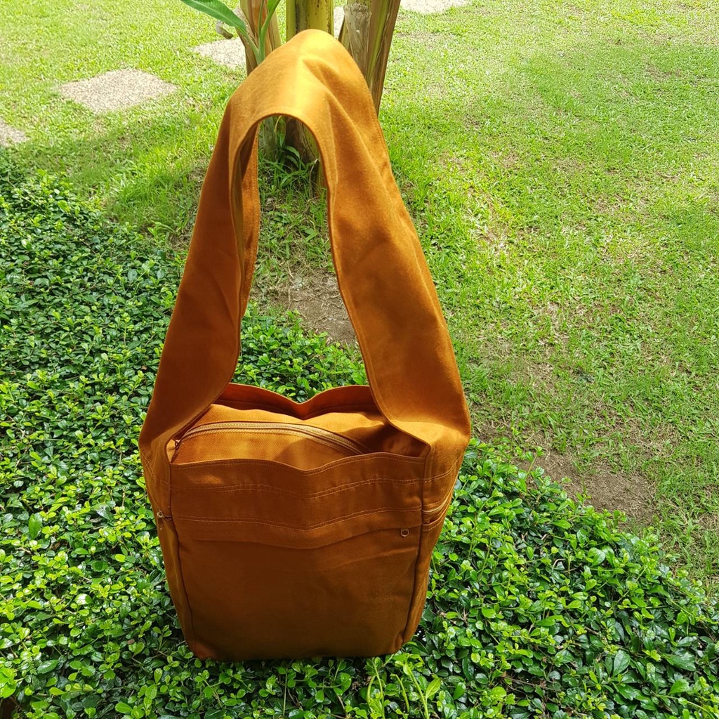 ย่าม ย่ามพระ ย่ามอูฐ ผ้าเวสปอยประตูทอง สีแก่นบวร - รูปที่ 3