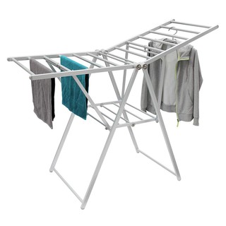 ราวพาดผ้าอะลูมิเนียมพับได้ PLIM 147x61x95.5 ซม. TOWEL RACK FOLDABLE ALUMINIUM WITHOUT WHEEL 147X61X95.5CM PLIM