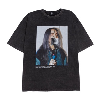 เสื้อยืดโอเวอร์ไซส์HOMEBOY เสื้อยืดผู้ชายลาย BILLIE.EILISH.BOOTS-3XL