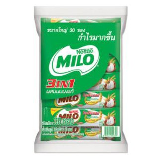 ไม่ใช้แล้วจะเสียใจ MILO ACTIVE GO 3IN1 ไมโล แอคทีฟ-โก ผสมนมผงแท้ ขนาด 35/30กรัม ยกแพ็ค 30ซอง เครื่องดื่มช็อกโกแลตมอลต์ปร