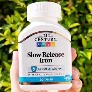 ธาตุเหล็ก Slow Release Iron 60 Tablets (21st Century®) สูตรอ่อนโยนต่อร่างกาย ช่วยสร้างเม็ดเลือดแดง ป้องกันโรคโลหิตจาง