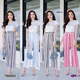 👗Pfashion [ส่งไว!!🚛] P8882 Set เสื้อยืด + กางเกงเอวสูงขายาว Set: T-shirt + high-waisted pants