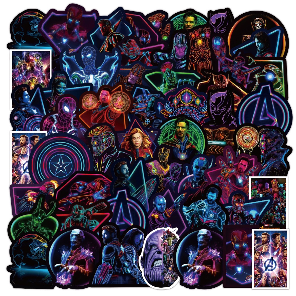 100/50PCS Cool Marvel The Avengers กันน้ํา Stikers Cool สําหรับสเก็ตบอร์ดกระเป๋าแล็ปท็อปกีตาร์ Decal