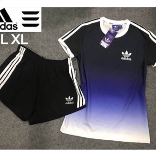 ชุดออกกำลังกาย Adidas shirt + pant ชุดออกกำลังกายผู้หญิง Adidas ชุดออกกำลังกาย ส่งฟรี