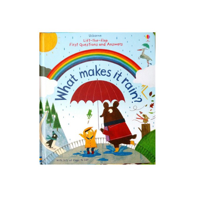 คําถามแรกของ Usborne lift-the-flap คําตอบนี้ทําให้ฝนได้อย่างไร