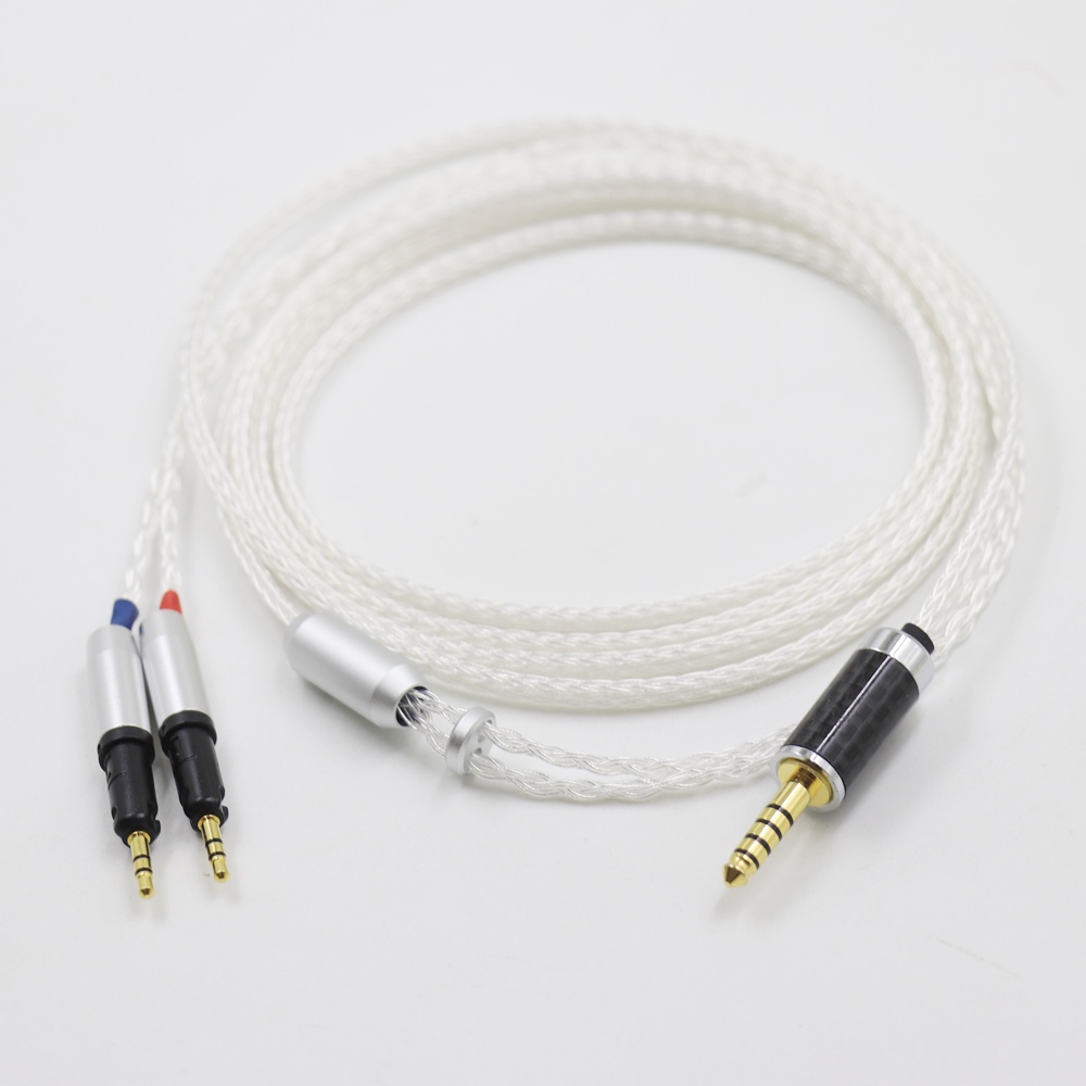 HiFi Audio 4.4 มม.2.5 มม.Balance 16 Core Pure Silver หูฟังอัพเกรดสายสําหรับ ATH-R70X R70X R70X5 หูฟั