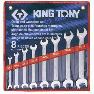 KINGTONY ประแจปากตายชุด 8ตัว นิ้ว 1108SR open end wrench set