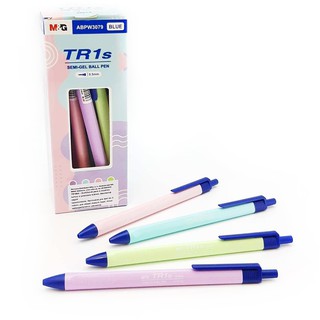 M&amp;G ปากกา สามเหลี่ยม ลูกลื่น Super Oilball (TR1s) 0.5 mm หมึกสีน้ำเงิน ทุกด้าม บรรจุกล่องละ 20 ด้าม