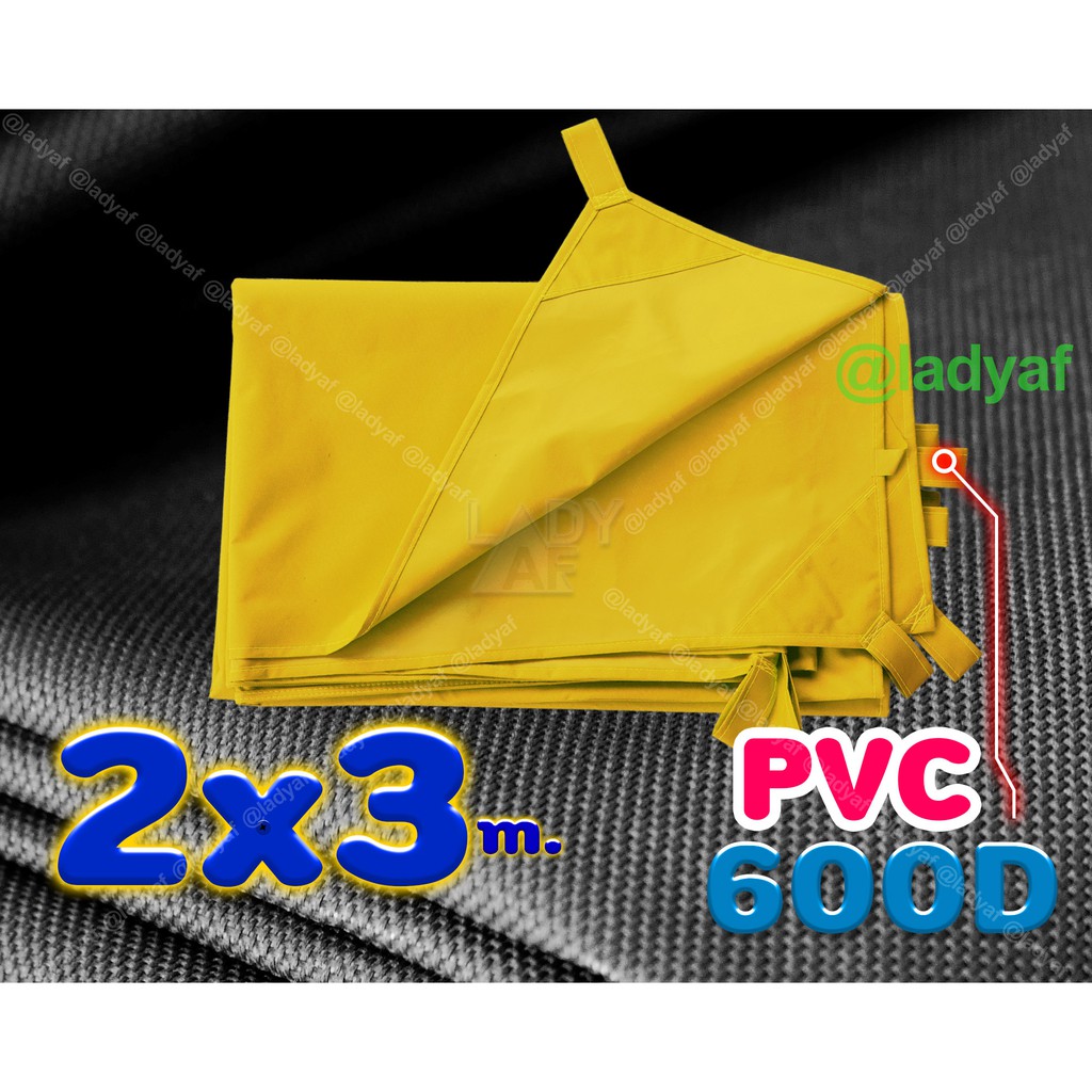 ผ้าใบแบบหนา ชนิด600D เคลือบ PVC ขนาด 2x3 m. รับผลิตทุกขนาดตามสั่ง