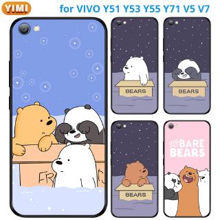 เคส VIVO Y27 Y78 y36 Y35 Y22 Y22s Y31 Y51 Y53S Y76 Y77 Y91C Y1S Y52 Y72 Pro 4G 5G V2247 V2249 1820 V2271A มือถือสำหรับเคสโทรศัพท์มือถือลายการ์ตูนหมีสําหรับ