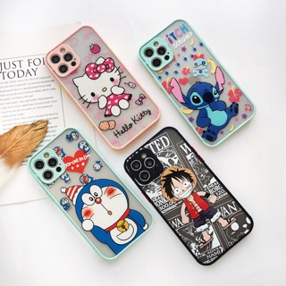 เคสขอบกล้องสกรีนลายการ์ตูน 12Pro 12 12Pro max 12mini 11 7 8 SE2020 7Plus 8Plus 6Plus 6SPlus 6 6S