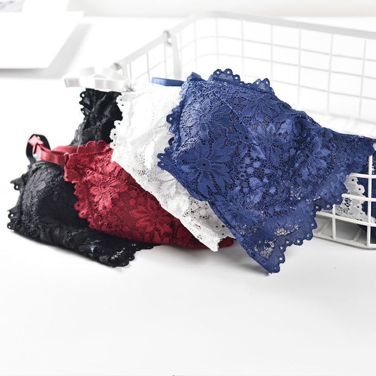 บรา สายเดี่ยว ลายลูกไม้ เกาะอก สปอร์ตบรา เสริมฟองน้ำ ผ้านุ่ม ระบายอากาศ เกรดพรีเมี่ยม - รูปที่ 5