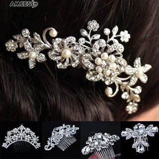 ♥☞ ดอกไม้งานแต่งงานของผู้หญิง Rhinestone Faux Hair Clip เครื่องประดับเจ้าสาวเครื่องประดับเจ้าสาว