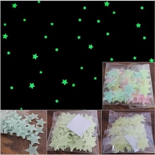 3 ซม.3D ดาวเรืองแสงใน Dark Luminous Fluorescent สติ๊กเกอร์ติดผนัง Luminous Patch เด็กตกแต่งห้องนอน