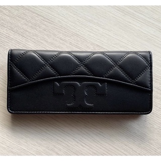 ✨ผ่อน0%แท้100%✨ กระเป๋าสตางค์ สีดำใบยาว TORY BURCH SAVANNAH  SLIM ENVELOPE WALLET (75353)