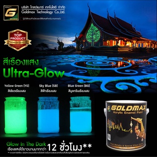 สีเรืองแสง Ultra-Glow สีเรืองแสงในที่มืดโกลด์แมดซ์ ขนาด1/4แกลอน(1ลิตร)