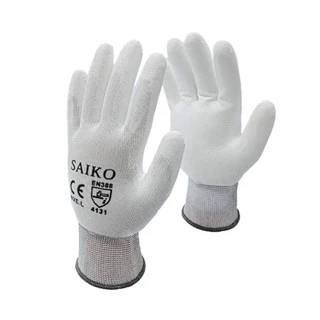 SAIKO ถุงมือไนล่อน เคลือบ PU เต็มฝ่ามือ (ราคาต่อคู่)