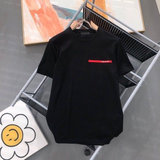 เสื้อยืดแขนสั้น คอกลม ผ้าฝ้าย พิมพ์ลายตัวอักษร Pra daเสื้อยืด