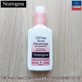 Neutrogena® Oil Free Acne Moisturizer Pink Grapefruit 118 ml นูโทรจีนา มอยส์เจอไรเซอร์ บำรุงผิวหน้า สำหรับผิวเป็นสิวง่าย