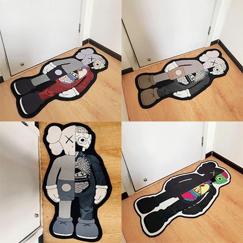 พรมปูพื้น Kaws Companion สีสันสดใส สวยยูนีคไม่ซ้ำใคร นิ่มมากๆ Kaws พรม แบรนด์ไทด์ การ์ตูน ห้องนอน