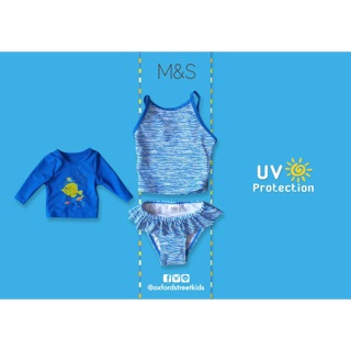 ✅ [3-6M] M&amp;S 3 Pcs Swim Set UV Protection ชุดว่ายน้ำเด็ก  3 ชิ้น ป้องกันแสงแดด