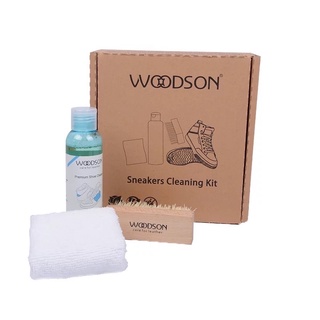 Woodson Premium Shoe Cleaner 120 ml. ชุดน้ำยาทำความสะอาดรองเท้า ขจัดคราบสิ่งสกปรก