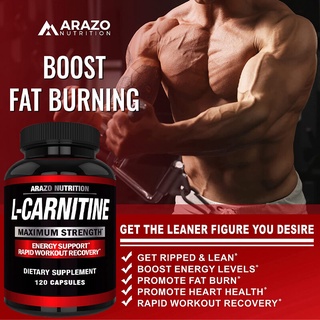 ARAZO NUTRITION L-Carnitine 500mg(60-120capsules)  แอลคาร์นิทีน 500มก(60-120แคป) แคปซูลลดน้ำหนัก