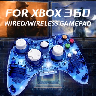 Microsoft XBOX 360 Wireless/Wired Game Controller Dual-Motor Vibration Joystick Gamepad With LED Light