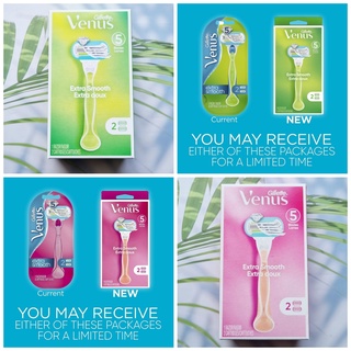 ยิลเลตต์วีนัส ชุดมีดโกน สำหรับผู้หญิง Venus® Extra Smooth 5 Blades 1 Razor 2 Cartridges (Gillette®)