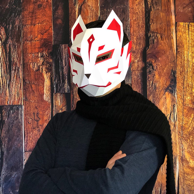 Fox Mask Japanese Cosplay Mask Half Face PVC Kabuki Kitsune Masks