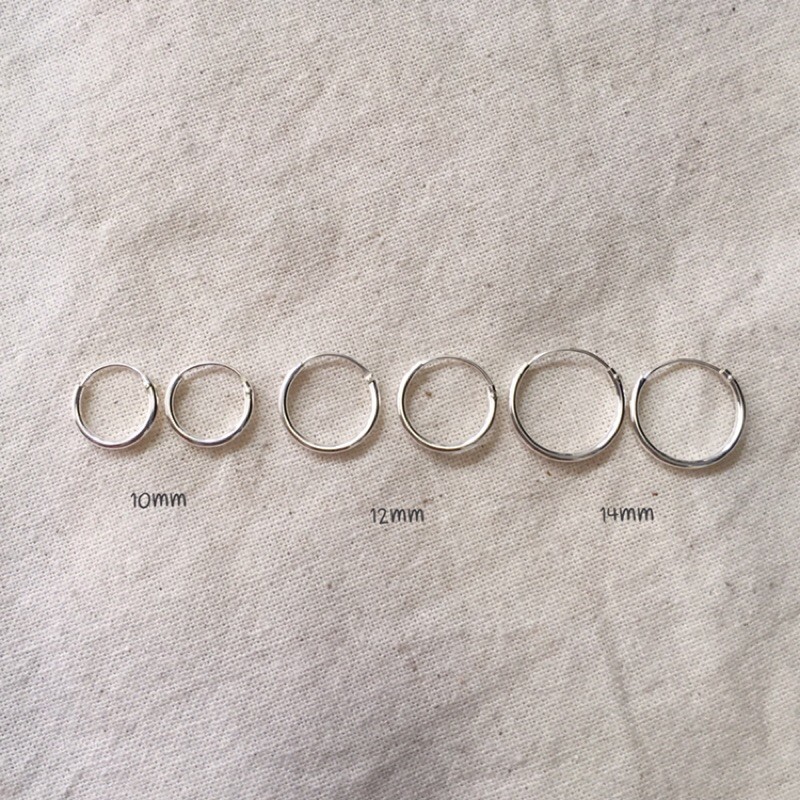 001-littlegirl gifts-ต่างหูห่วงเงินแท้ silver925(หนา1,2mm)