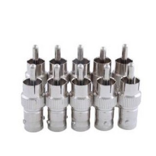 Practical 10pcs BNC Female AV Plug to RCA Male Jack Adapter coax Coupler cctv