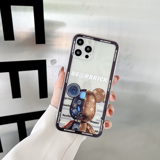 เคสโทรศัพท์มือถือ ขอบตรง ลายการ์ตูนหมี สําหรับ redmi note11pro note11s redmi 10 note10pro note10 10s note 9s 9t 9a 7 Xiaomi xiaom poco x3 pro 11t pro 12 pro mi 10t pro