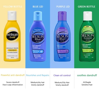 Selsun Blue 2.5% Powerful anti-dandruff shampoo oil control 200mlควบคุมความมันแชมพูขจัดรังแคอันทรงพลัง