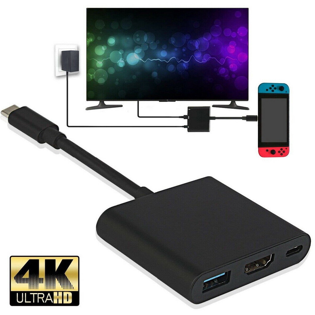 Nintendo Switch 1080P 4K HDMI Adapter Switch USBC 3.0 HDMI Converter Type-C HUB Adapter สําหรับ NS