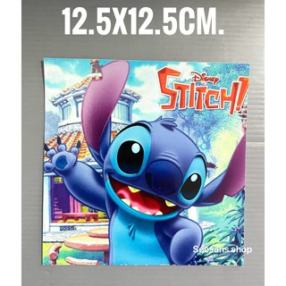 สติกเกอร์สูญกาศ ติดแผ่นป้ายภาษี พรบ. รถยนต์ #Stitch ยืนครึ่งตัว