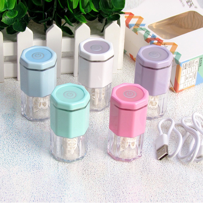 เครื่องทําความสะอาดคอนแทคเลนส์ อัตโนมัติ แบบพกพา ชาร์จ USB เครื่องซักผ้าสั่นสะเทือน รวดเร็ว สําหรับการเดินทาง