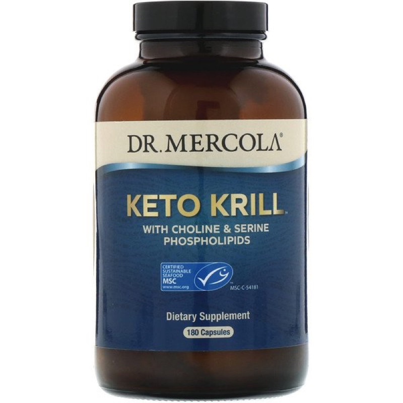 🇺🇸PRE💊 Dr. Mercola, Keto Krill with Choline &amp; Serine Phospholipids, 180 Capsules