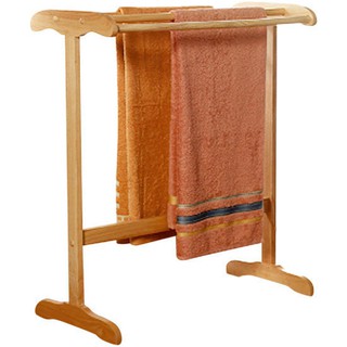 ราวพาดผ้าไม้ยางพารา 5 เส้น PLIM สีธรรมชาติTOWEL RACK WOODEN 5 BARS NATURAL PLIM