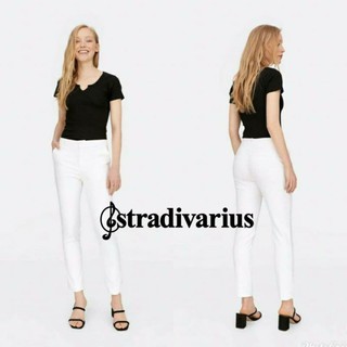 Stradivarius : White Smart trousers