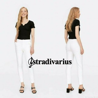 Stradivarius : White Smart trousers