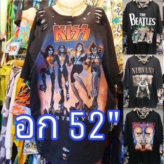 เสื้อตัวใหญ่ เสื้อขาด อก50-52" ผ้าหนานุ่ม แนววินเทจขาด 2XL,3XL