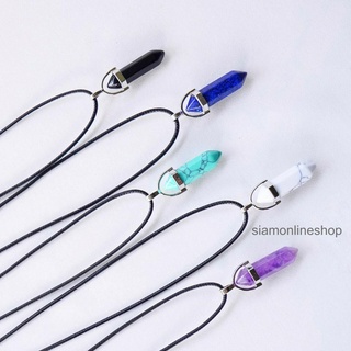 INGOT STONE PENDANT สร้อยคอ ประดับ จี้ผลึกหินนำโชค (เลือกหินได้) หินแท้ by siamonlineshop