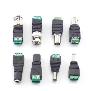 อะแดปเตอร์เชื่อมต่อพาวเวอร์ซัพพลาย BNC DC ตัวผู้ ตัวเมีย 5.5X2.1 มม. Coax Cat5 12V ตัวผู้ สําหรับแถบไฟ Led กล้องวงจรปิด 5 ชิ้น