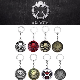 Marvel S.H.I.E.L.D. หลายสไตล์ หลายสี โลหะผสม ทรงกลม การ์ด พวงกุญแจ พวงกุญแจ จี้ อุปกรณ์ตกแต่งรถยนต์