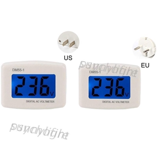 Pcfx Dm55-1 เครื่องวัดแรงดันไฟฟ้าหน้าจอ Lcd Ac 80-300 V Plug In Volt Meter