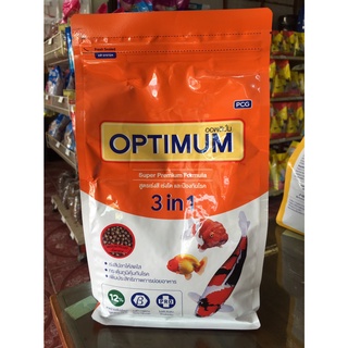 อาหารปลาคราฟ OPTIMUM  3IN1 ส้ม 800ก.***ส่งด่วนเคอรี่