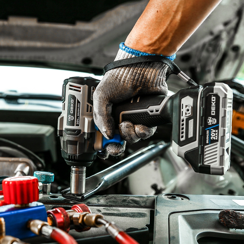 【World Premiere】DEKO 20V MAX Cordless Brushless Wrench 350N.m High Torque Electric Impact Wrench Power Tools (DKBW20XL01 #7