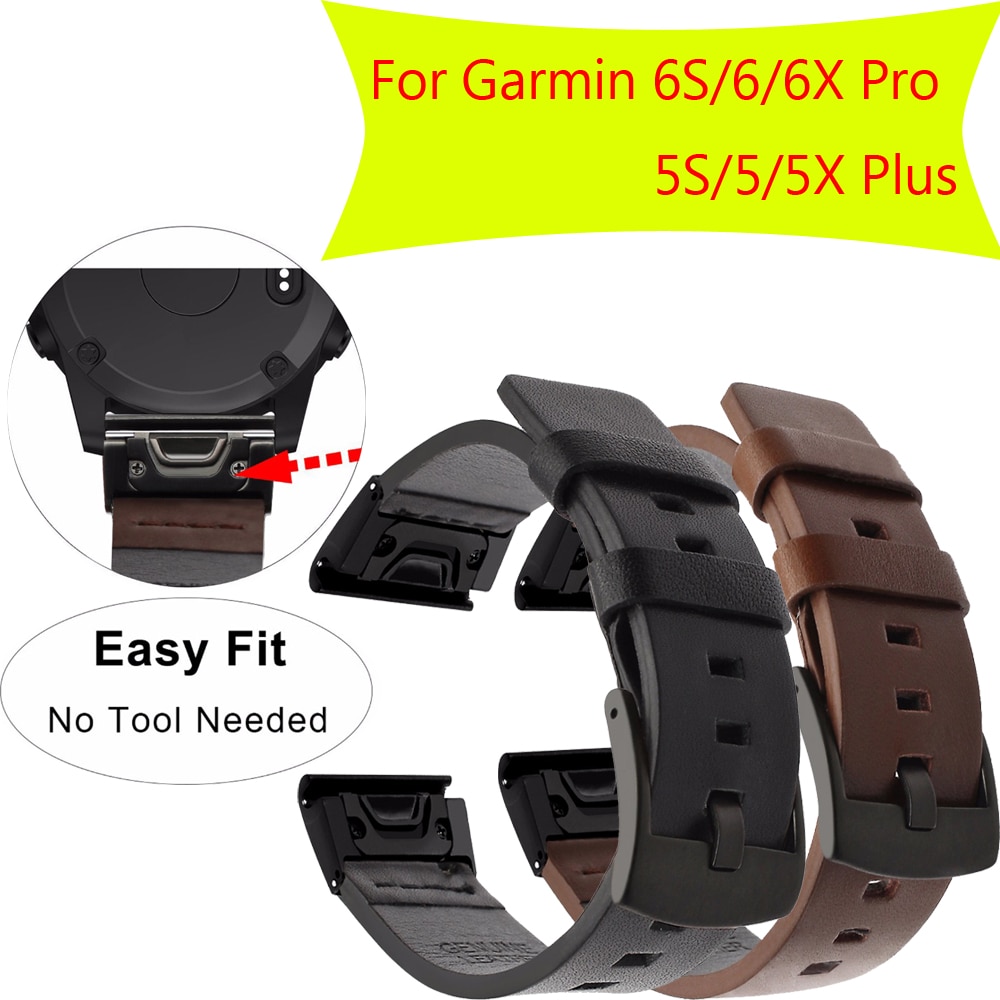 สายนาฬิกาข้อมือหนังแท้ แบบปลดเร็ว อุปกรณ์เสริม สําหรับ Garmin Fenix 5S 5X 5 Plus 6 6X 6S Pro S60 3 HR